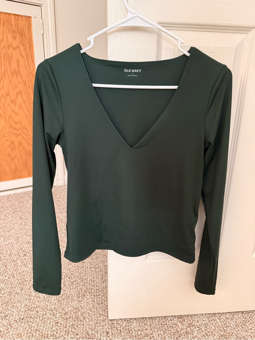 Old Navy Dark Green V-Neck Long Sleeve Top
